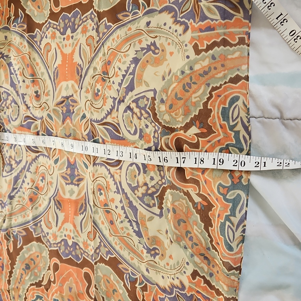 Vintage Linda Davis Silk Paisley & Floral Scarf 70"X20" Made In KOREA - Picture 8 of 8